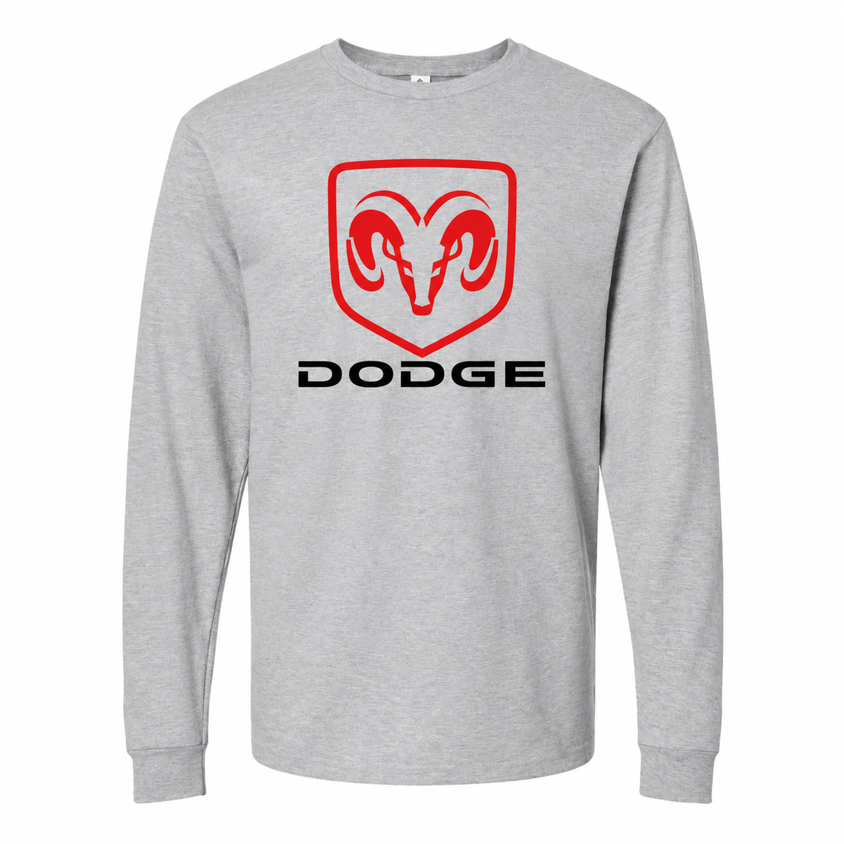 Men's Dodge cotton long sleeve T-shirt Grey front