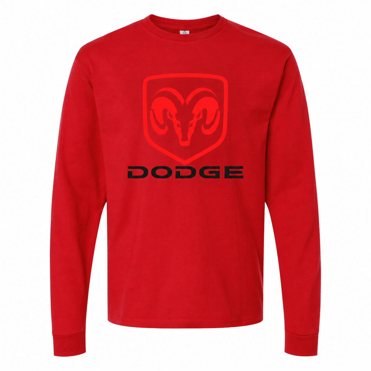 Men's Dodge cotton long sleeve T-shirt Red front