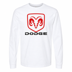 Men's Dodge cotton long sleeve T-shirt White front