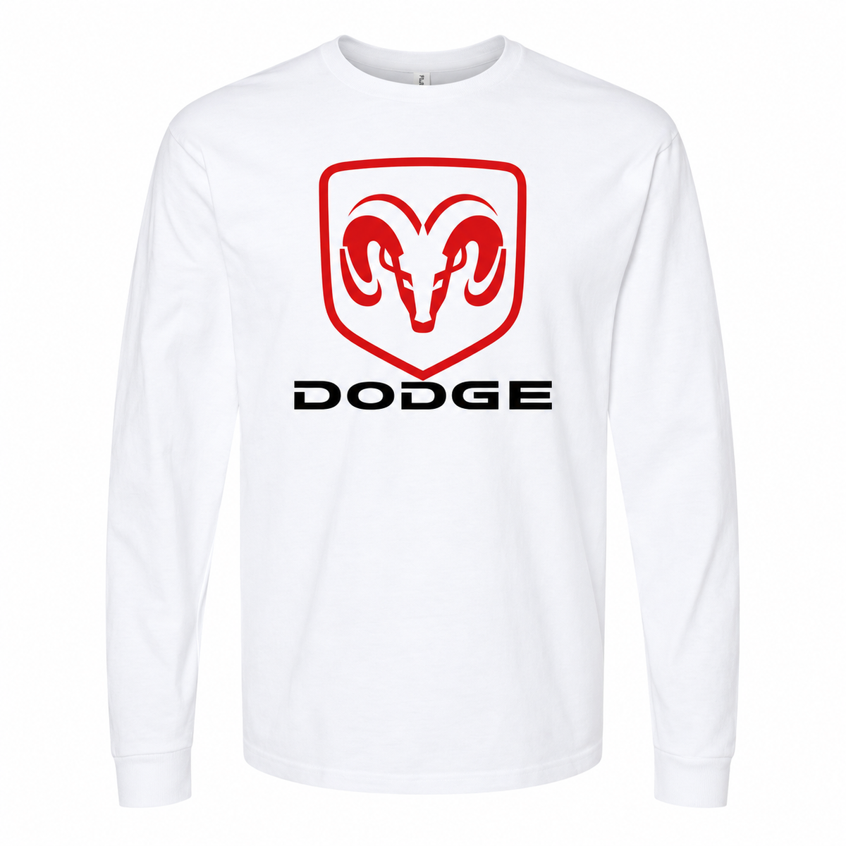 Men's Dodge cotton long sleeve T-shirt White front