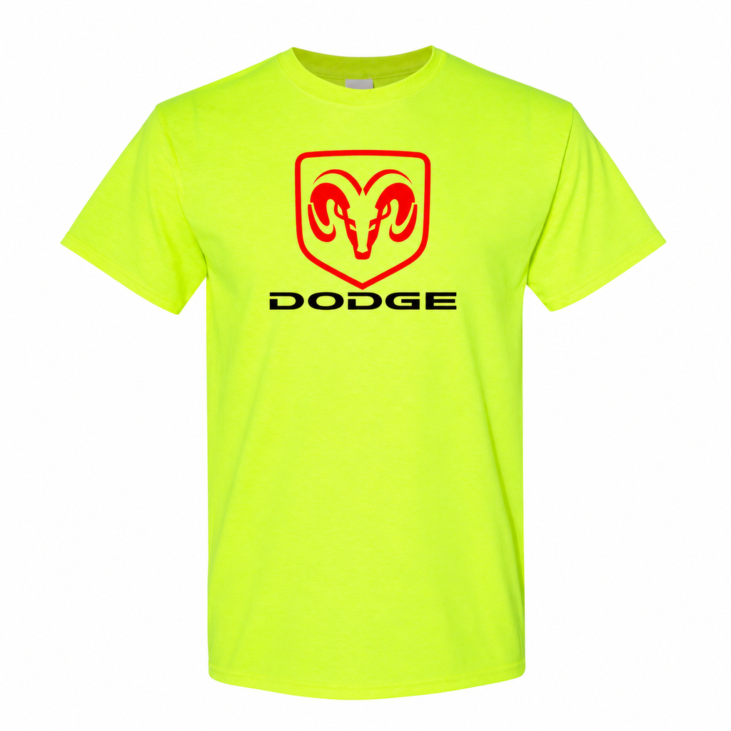 Dodge cotton T-shirt Safety Green front