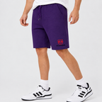 Dodge fleece shorts Purple front logo near left hem