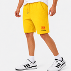 Dodge fleece shorts Yellow front logo near left hem