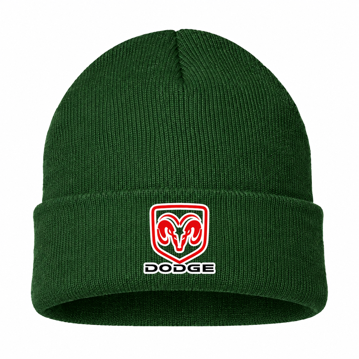 Men's Dodge Beanie Hat — Forest Green — clean front main