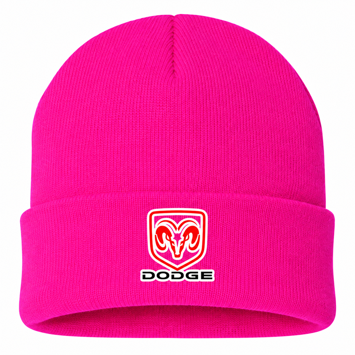Men's Dodge Beanie Hat — Hot Pink — clean front main