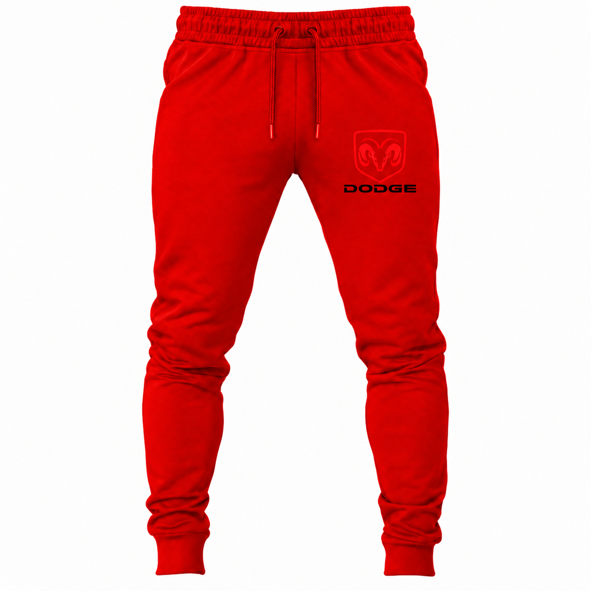 Dodge joggers Red front left thigh heat transfer