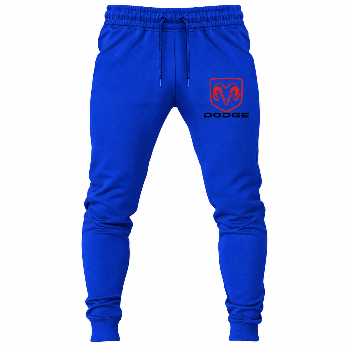 Dodge joggers Royal Blue front left thigh heat transfer