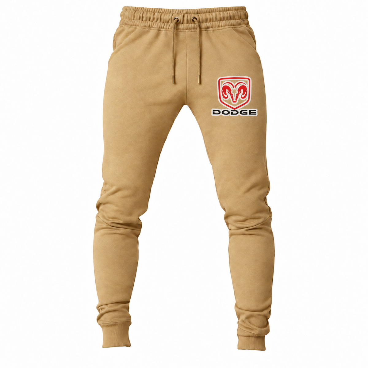 Dodge Khaki joggers front original artwork
