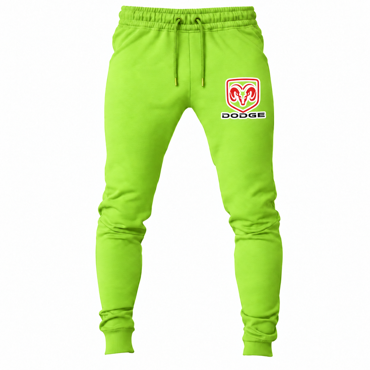 Dodge Lime Green joggers front original artwork