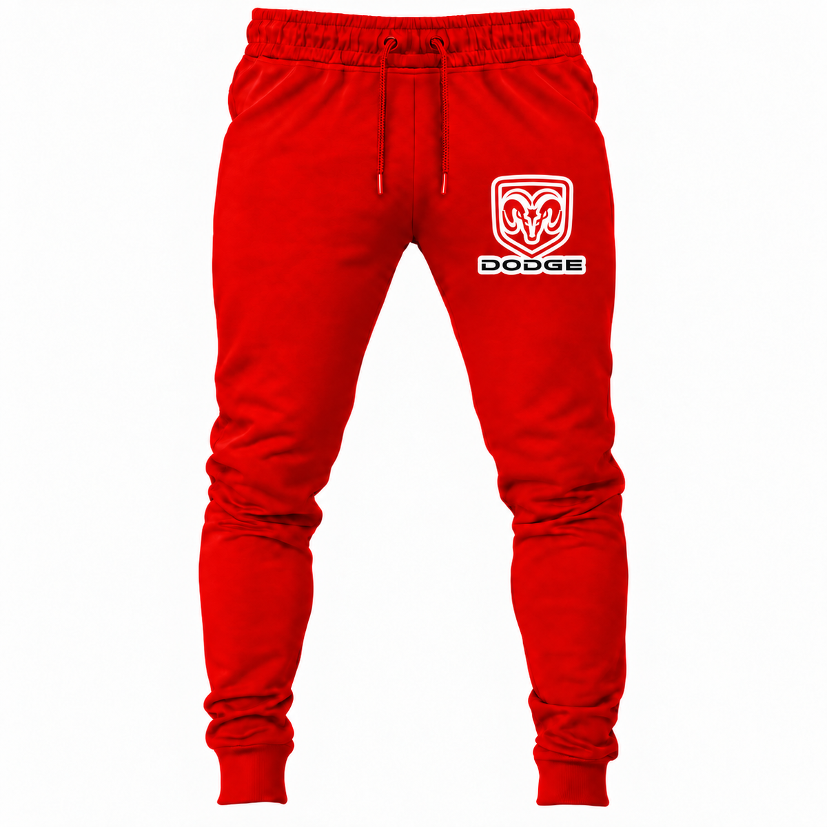 Dodge Red joggers front original artwork