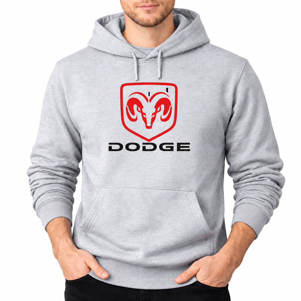 Dodge Grey pullover hoodie front main