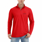 Dodge quarter-zip Red front left-chest heat transfer
