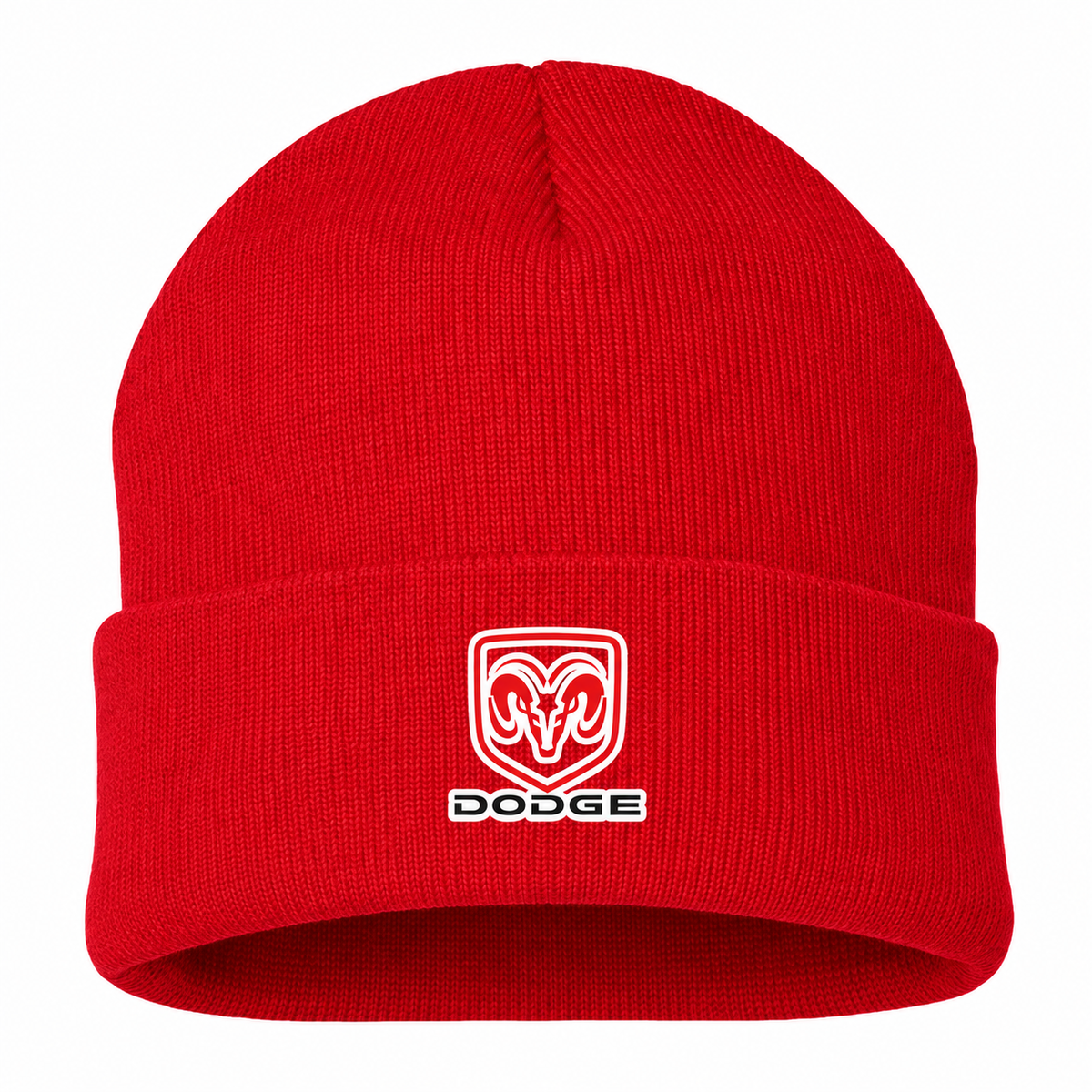 Men's Dodge Beanie Hat — Red — clean front main