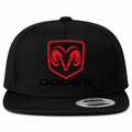 Dodge snapback Black front centered heat transfer
