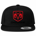 Dodge snapback Black front centered heat transfer
