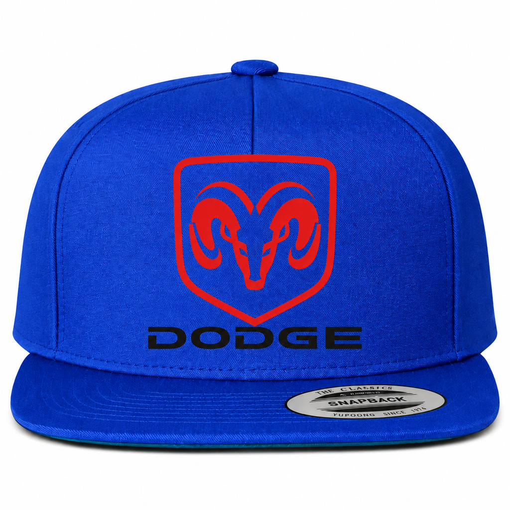 Dodge snapback Blue front centered heat transfer
