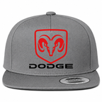 Dodge snapback Grey front centered heat transfer