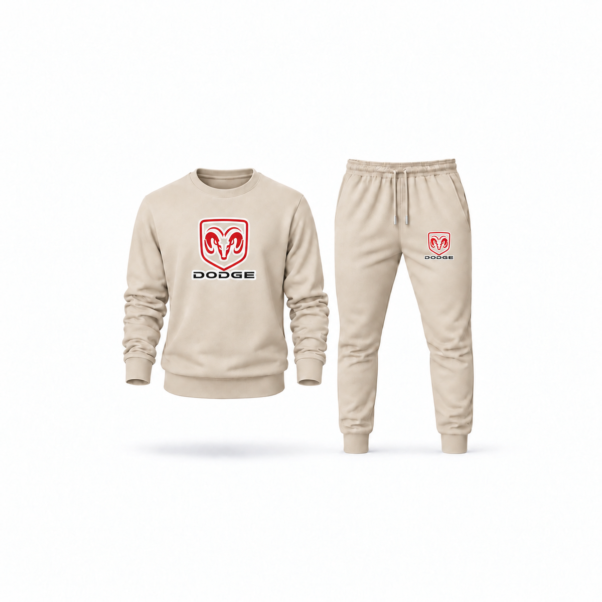Men's Dodge Sweatshirt Joggers Set | Color: Tan | Main