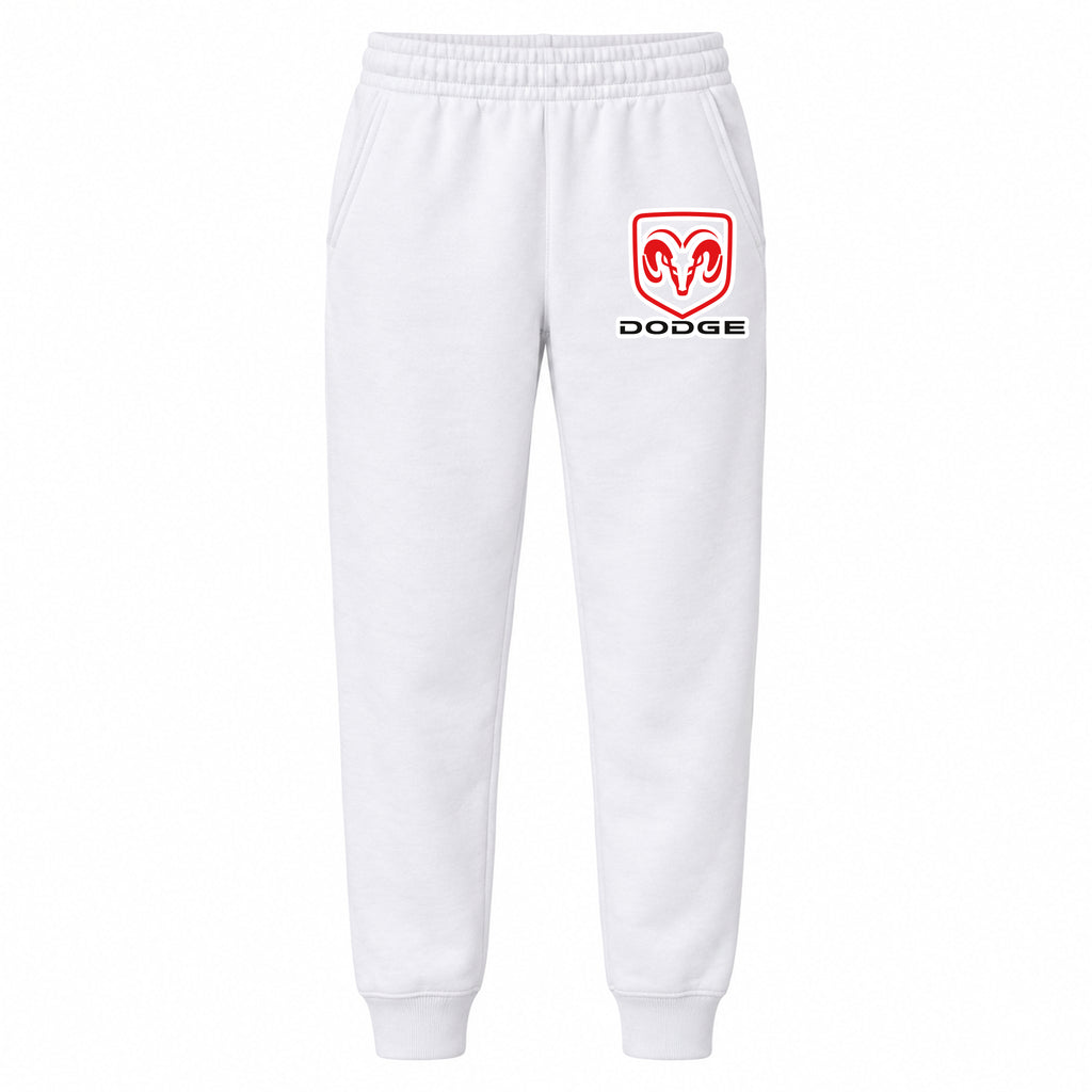 Dodge youth jogger sweatpants in White, Youth Large ages 10–12
