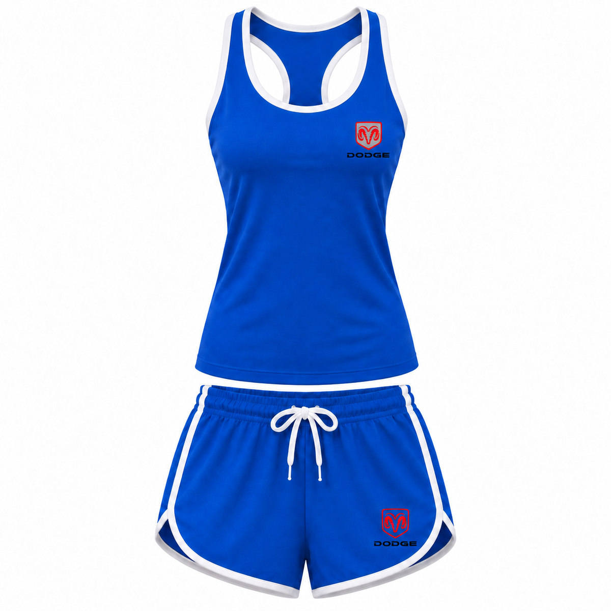 Women's Dodge tanktop and shorts set Blue front