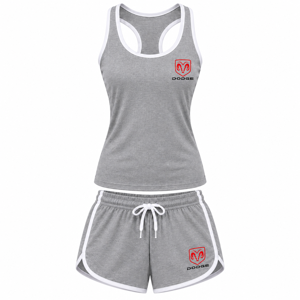 Women's Dodge tanktop and shorts set Grey front