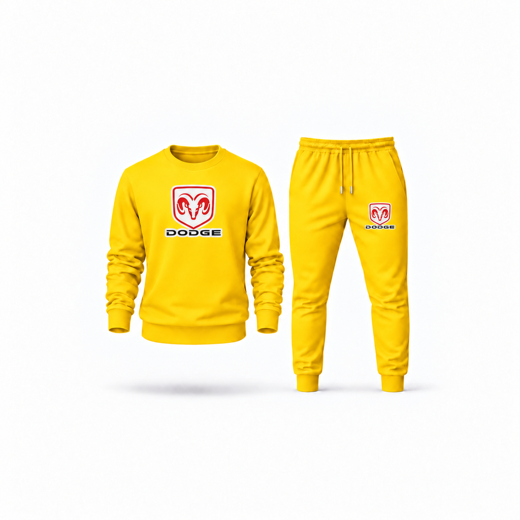 Men's Dodge Sweatshirt Joggers Set | Color: Yellow | Main