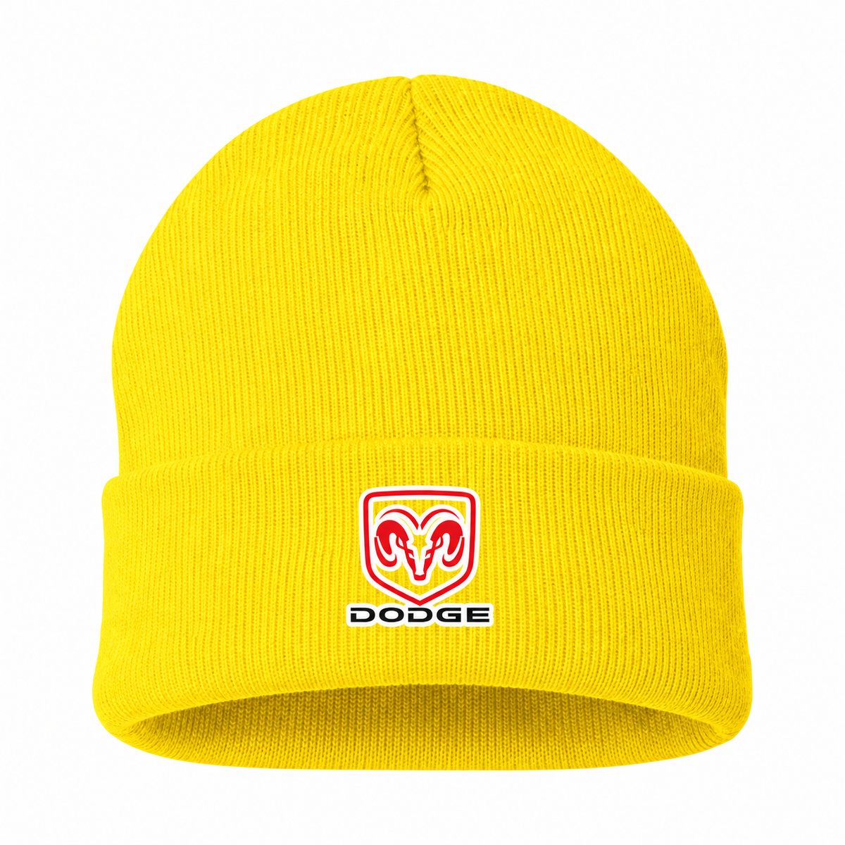 Men's Dodge Beanie Hat — Yellow — clean front main