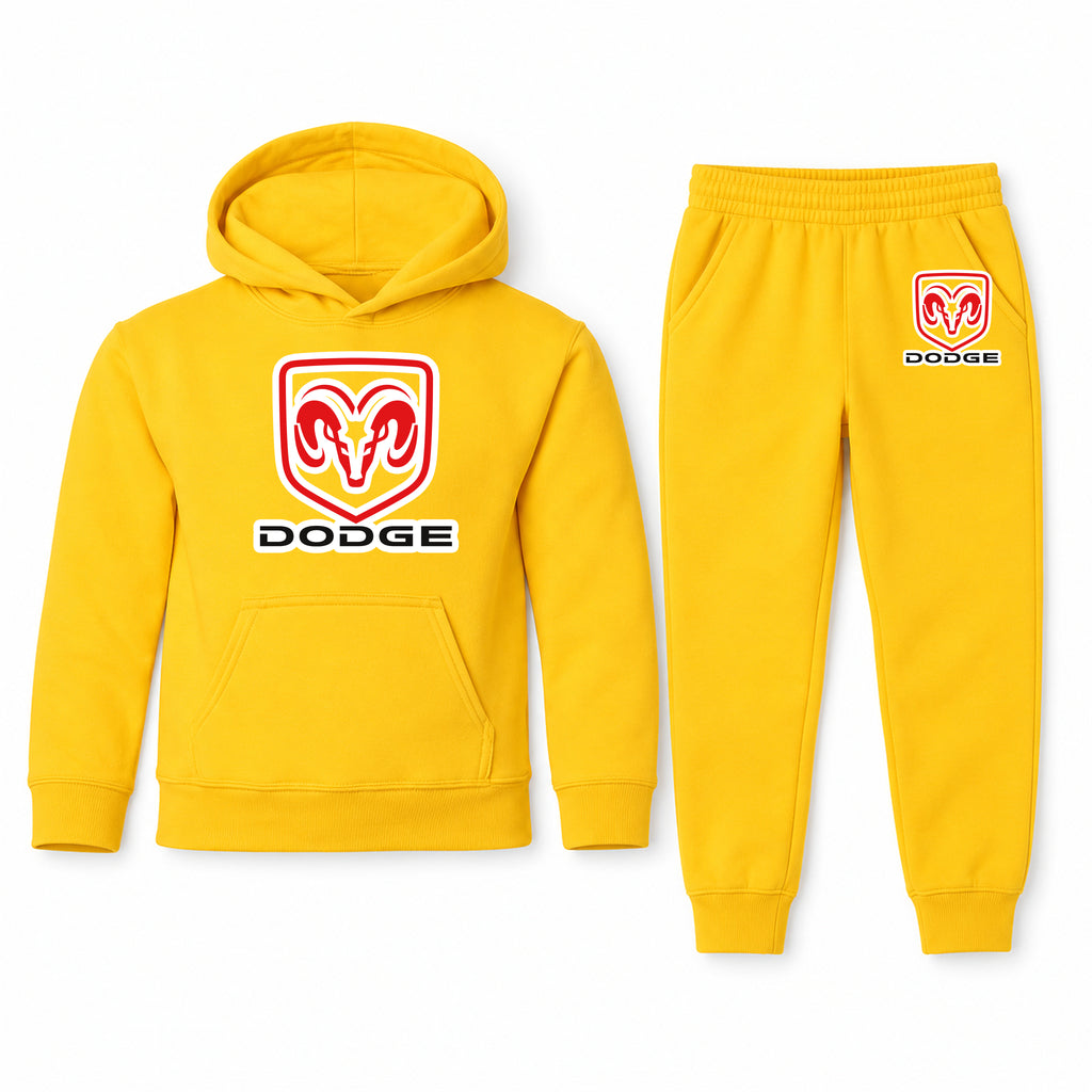 Dodge youth hoodie jogger set, Yellow, Youth Large ages 10–12