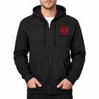 Dodge zipper hoodie Black front left chest heat transfer