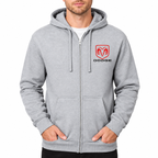 Dodge zipper hoodie Grey front left chest heat transfer