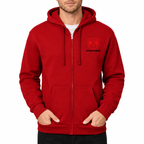 Dodge zipper hoodie Red front left chest heat transfer