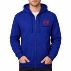 Dodge zipper hoodie Royal Blue front left chest heat transfer