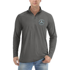 Men's Mercedes-Benz Car Lightweight Quarter-Zip Athletic Shirt Long Sleeve Polyester Wear - Dark Grey