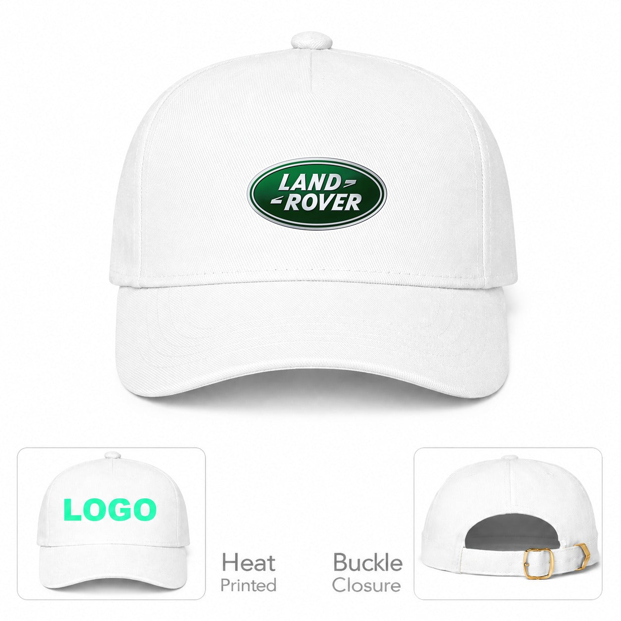 Land Rover Car Dad Baseball Cap Hat - White
