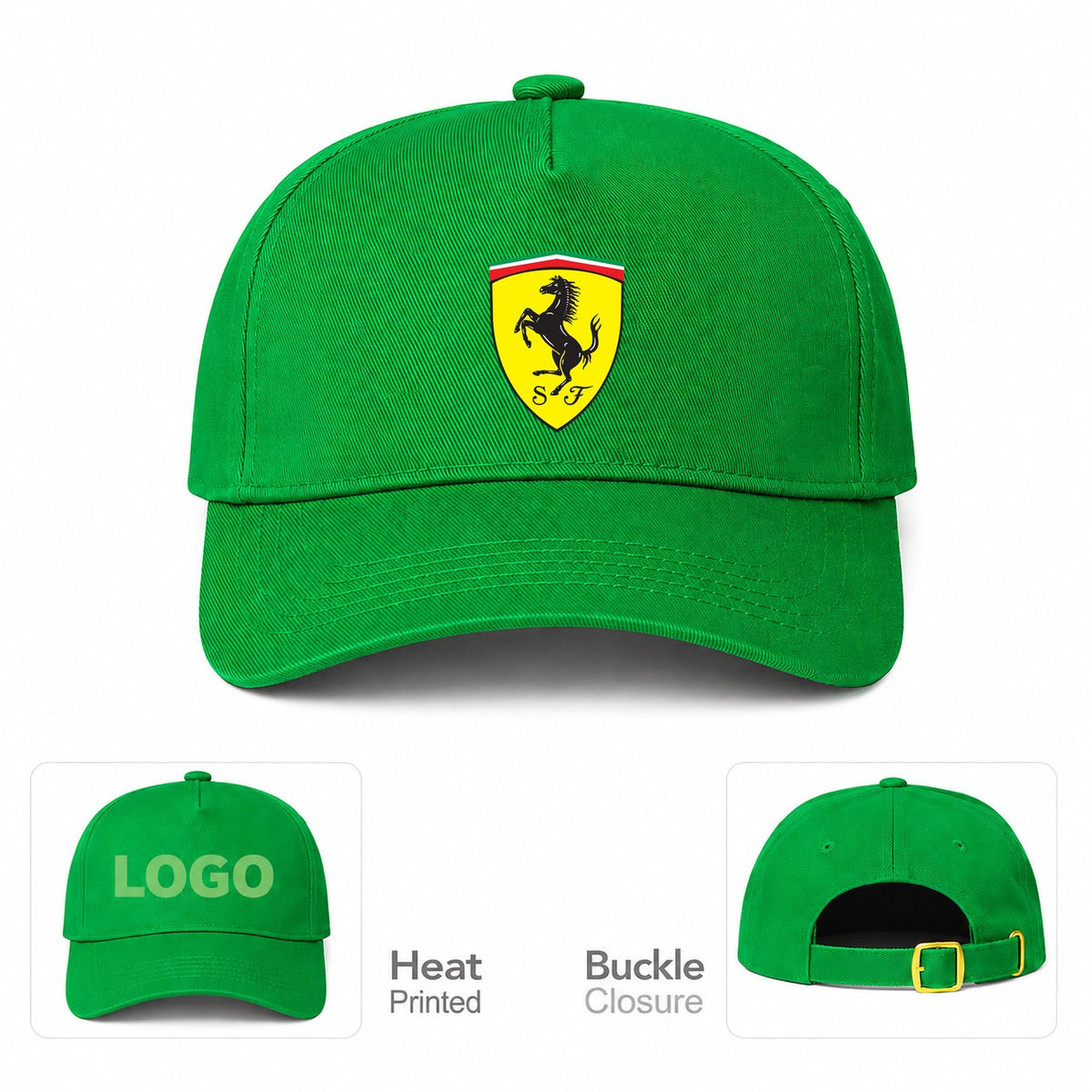 Ferrari Motorsport  Car Dad Baseball Cap Hat - Kelly Green