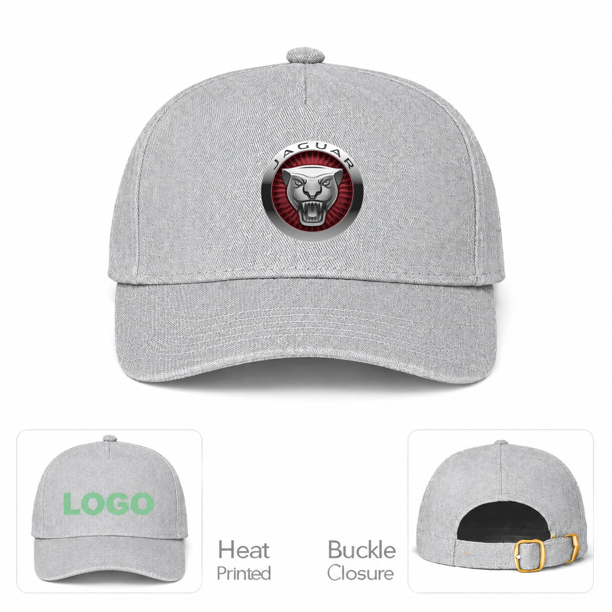 Jaguar Motorsport Car Dad Baseball Cap Hat - Gray
