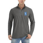 Men's Rolls Royce Car Lightweight Quarter-Zip Athletic Shirt Long Sleeve Polyester Wear - Dark Grey