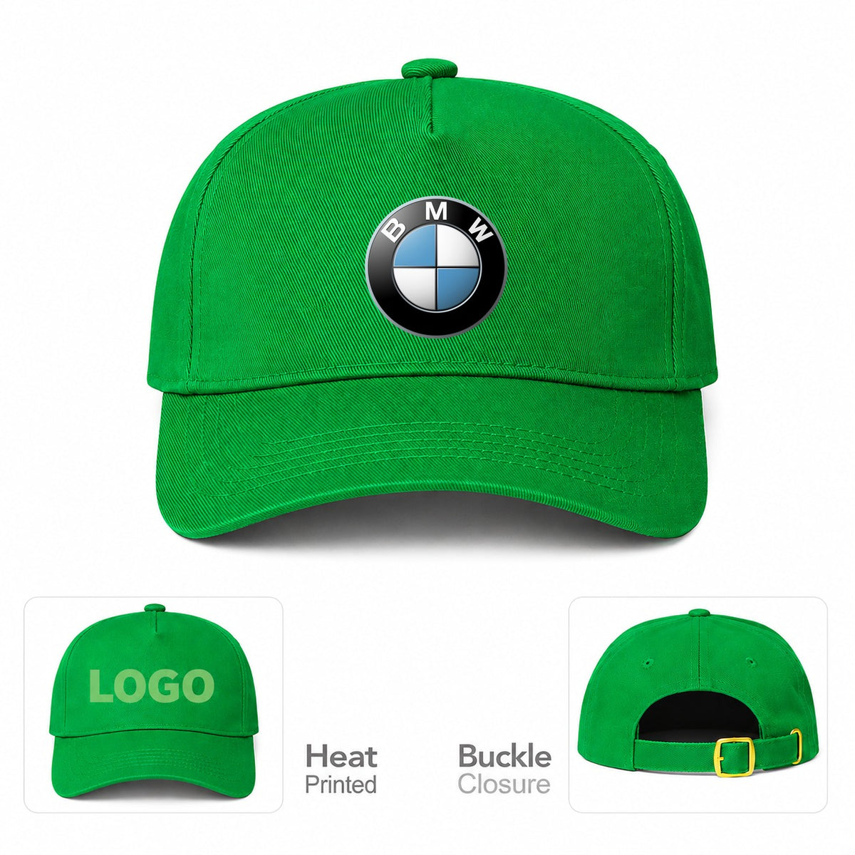 BMW Car Dad Baseball Cap Hat - Kelly Green