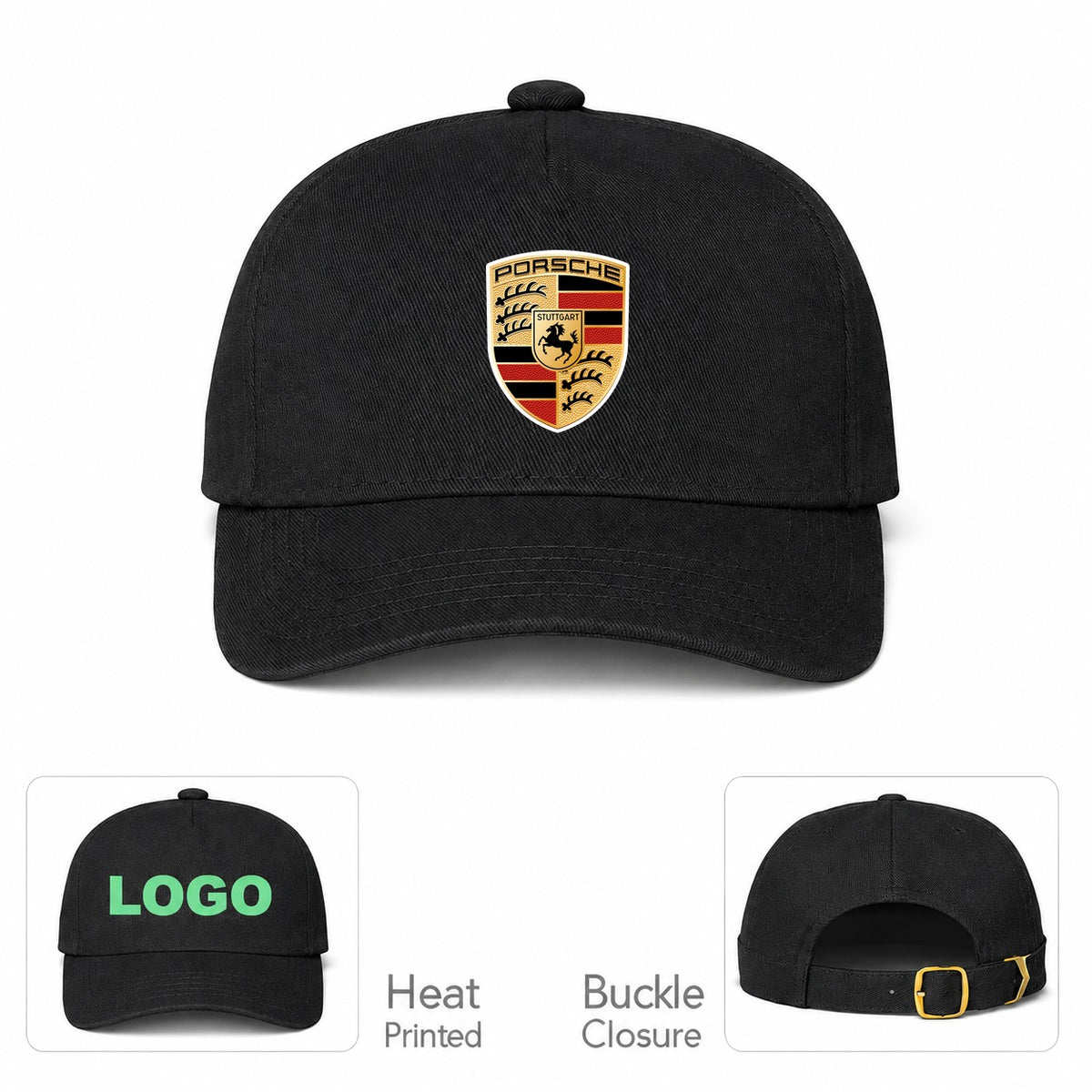 Porsche Car Dad Baseball Cap Hat - Black