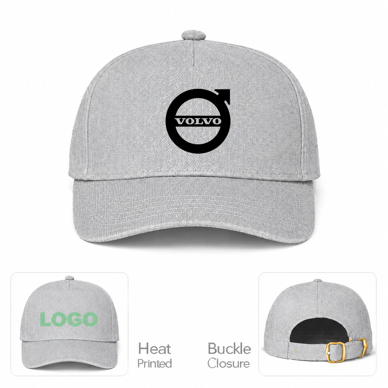 Volvo Car Dad Baseball Cap Hat - Gray