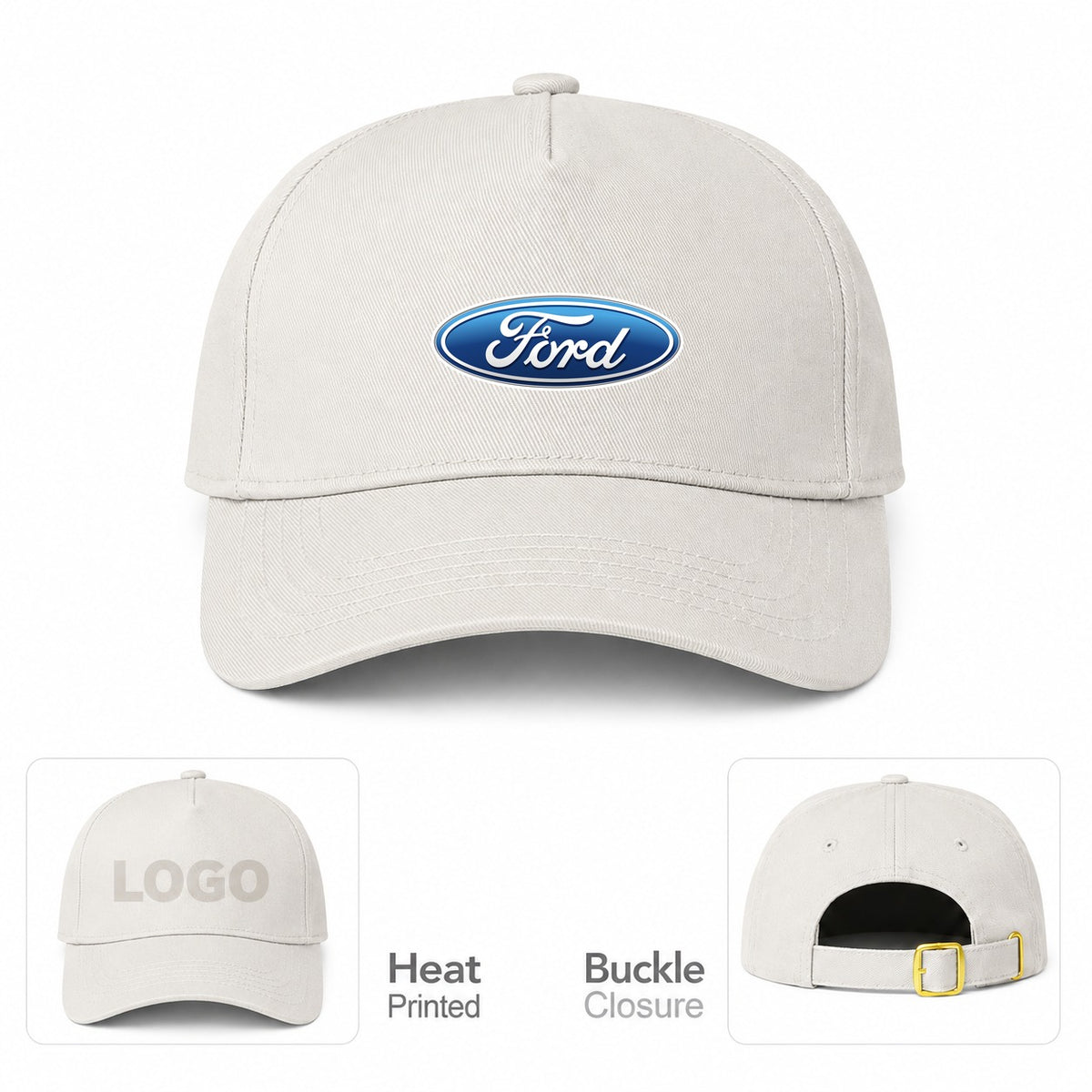 Ford Car Dad Baseball Cap Hat - Beige
