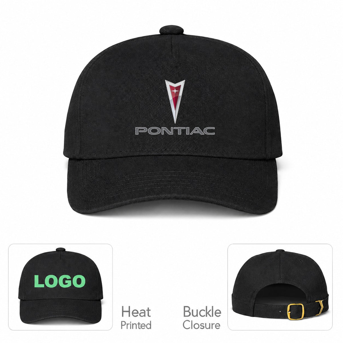 Pontiac Car Dad Baseball Cap Hat - Black