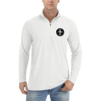 Men's Ford Mustang Motorsport Supercars Lightweight Quarter-Zip Athletic Shirt Long Sleeve Polyester Wear - White