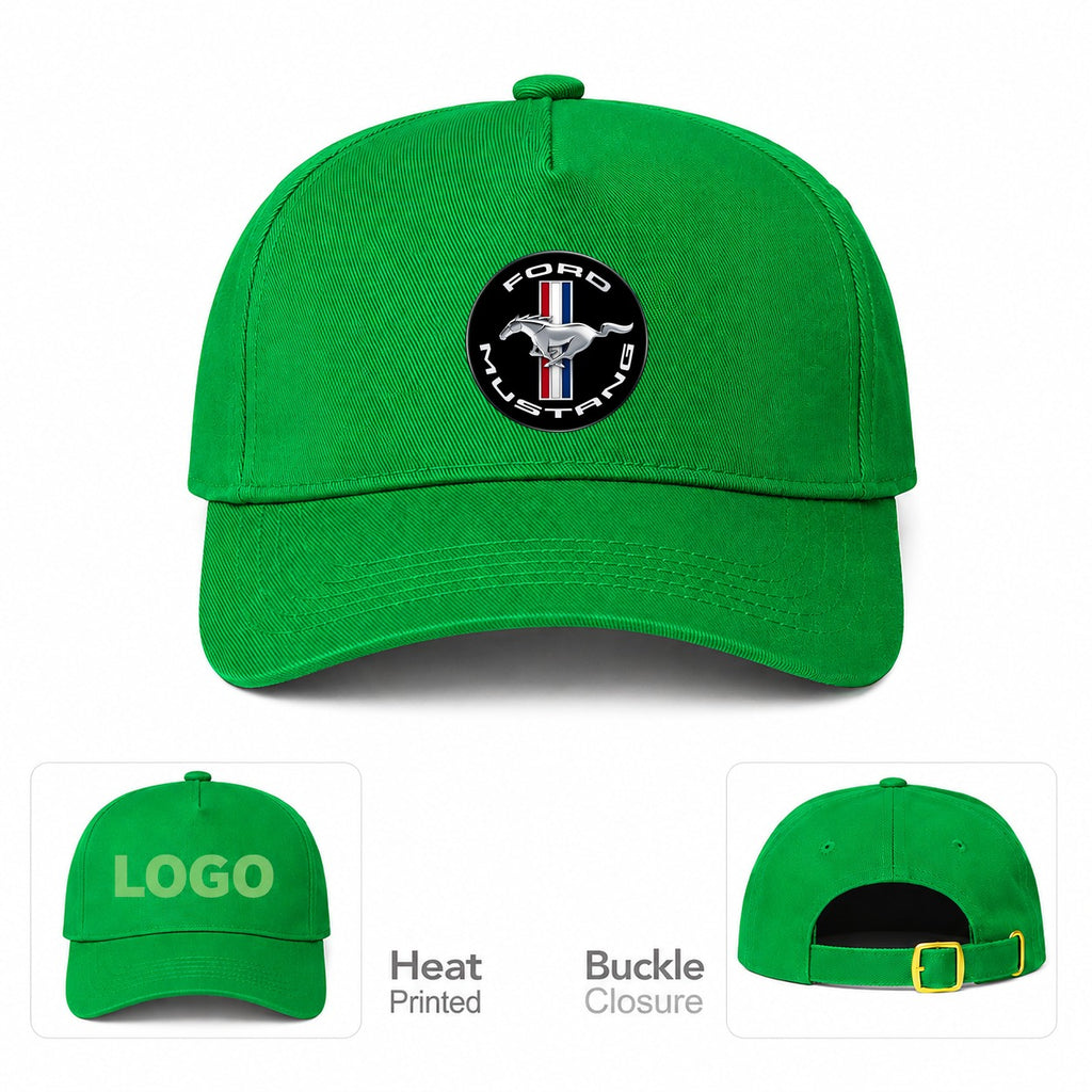 Ford Mustang Motorsport Car Dad Baseball Cap Hat - Kelly Green