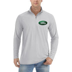 Men's Land Rover Car Lightweight Quarter-Zip Athletic Shirt Long Sleeve Polyester Wear - Light Gray