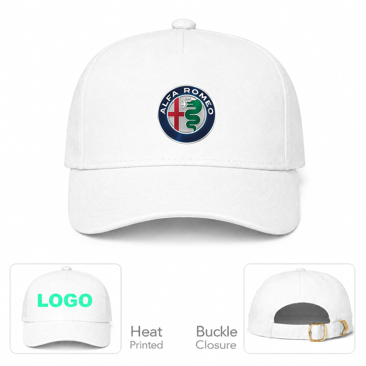 Alfa Romeo Car Dad Baseball Cap Hat - White