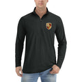 Men's Porsche Car Lightweight Quarter-Zip Athletic Shirt Long Sleeve Polyester Wear - Black