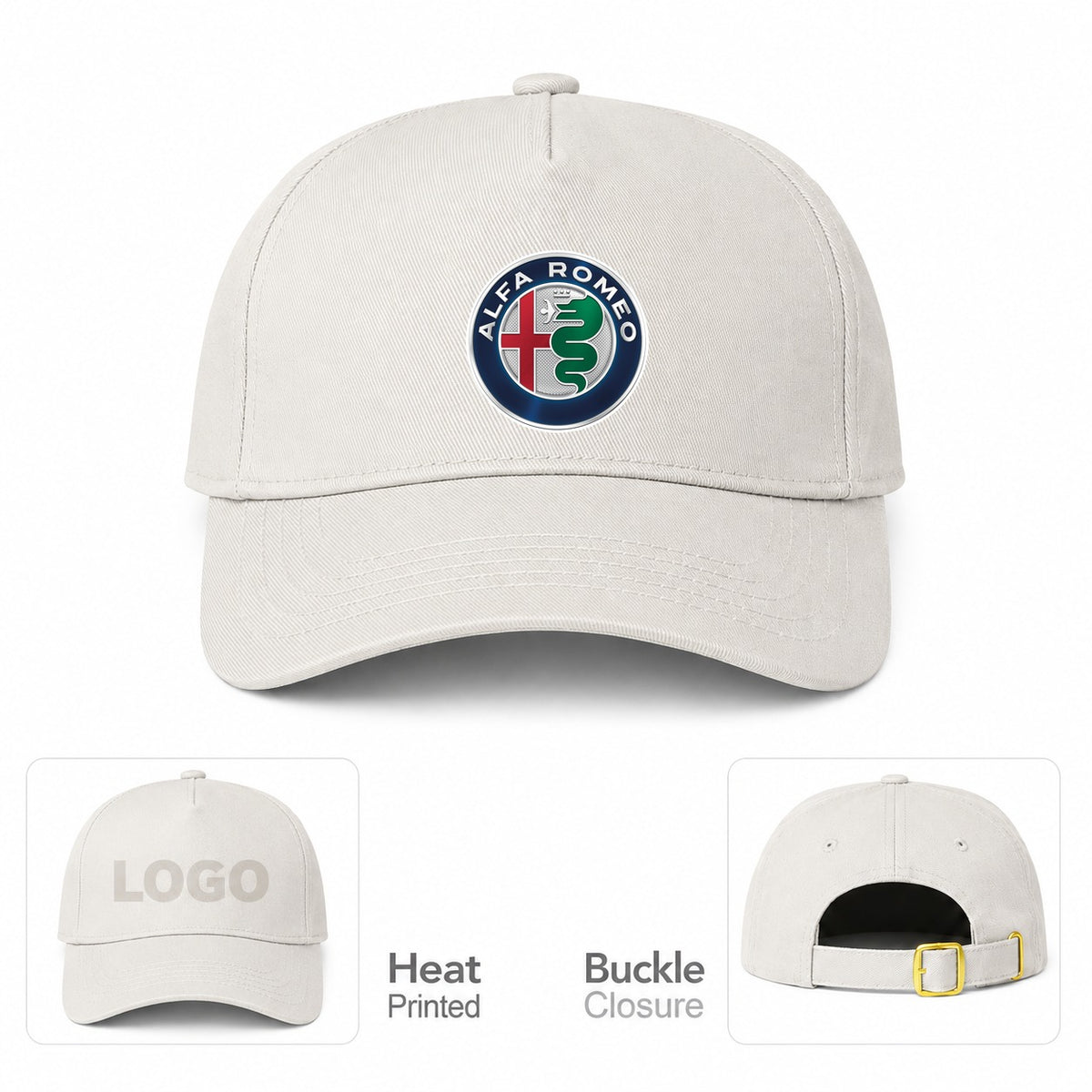 Alfa Romeo Car Dad Baseball Cap Hat - Beige