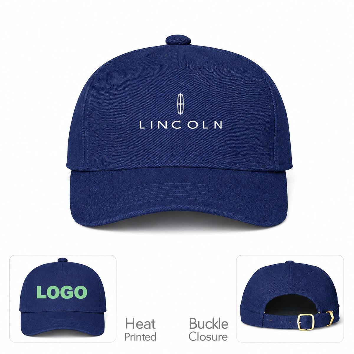Lincoln Car Dad Baseball Cap Hat - Navy
