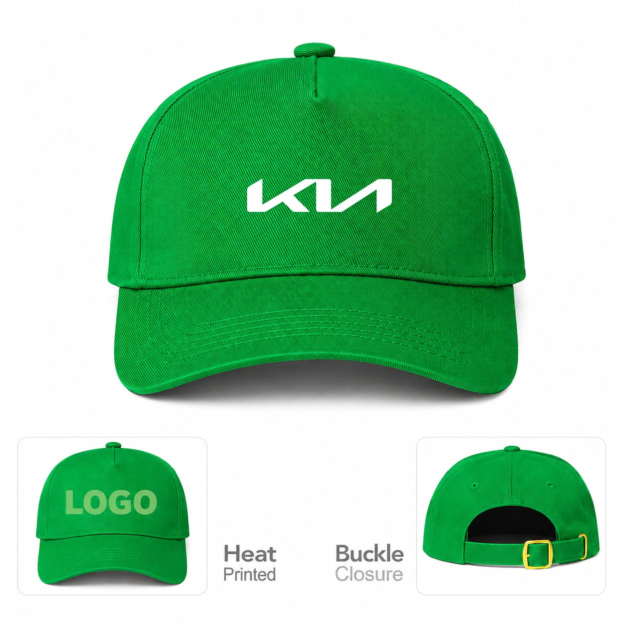 Kia Car Dad Baseball Cap Hat - Kelly Green